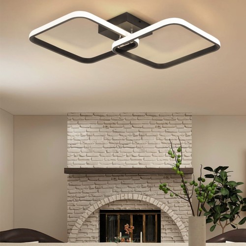 Lampa Dekoracyjna 2 kwadraty 52W Czarna DL-Z02.jpg