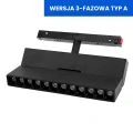 Lampa z diodami do szyn magnetycznych łamana 12W 3000K DDCX-GDZD12 - TYP A WERSJA 3-FAZOWA