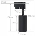 Lampa GU10 na szynę 1-fazową czarna OVO