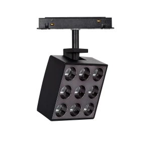 Magnetyczny reflektor LED nastawny kwadratowy do szyn jednofazowych 3000K 20mm 48V 15W CRI90 UGR16