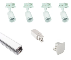 Zestaw 4 lampy białe LED szynowe + 2m szyna