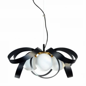 1139 Lampa wisząca NELA FLAT 65 cm czarno-złota /black-gold