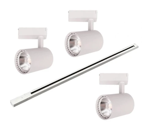 Zestaw 3 lampy LED szynowe 30W + 1.5m szyna 4000K