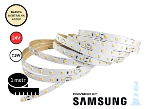 1mb / TAŚMA LED 2835 / 7,5W / 24V / IP20 / 70LED/m / NEUTRALNA / 4000K / powered by SAMSUNG / RA>90
