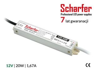 Zasilacz wodoszczelny Scharfer SCH-20-12 / IP67 / 12V / 1,67A / 20W