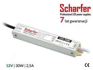 Zasilacz wodoszczelny Scharfer SCH-30-12 / IP67 / 12V / 2,5A / 30W