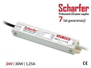 Zasilacz wodoszczelny Scharfer SCH-30-24 / IP67 / 24V / 1,25A / 30W
