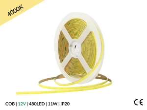5mb / TAŚMA LED 12V / COB / 11W / 480LED / IP20 / 4000K / 100lm/W / Ra>90 / 8mm