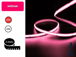1mb / TAŚMA LED COB 24V / 15W / 480 LED/1m / IP20 / pink / 10mm