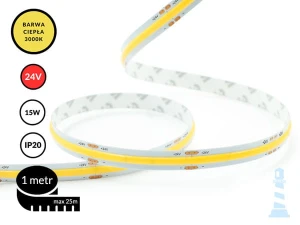 1mb / TAŚMA LED COB 24V / 15W / 480 LED/1m / IP20 / 3000K / 90lm/W / 10mm