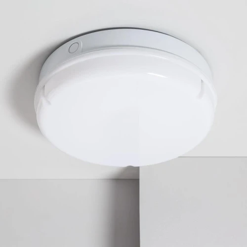 Plafon LED 24W Okrągły Zewnętrzny Ø285 mm IP65 ze Światłem Awaryjnym Niestałym Hublot Biały