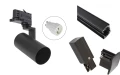 Zestaw 4 lampy 3-Fazowe czarne + 2m szyna
