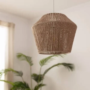 Lampa Wisząca z Plecionego Papieru Sauki E27 brązowa