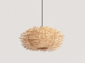 Lampa Wisząca z Rattanu Nulko ILUZZIA rozmiar S czarny kabel