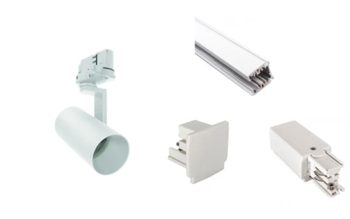 Zestaw 4 lampy 3-Fazowe białe + 2m szyna