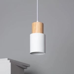 Lampa Wisząca Metalowo-drewniana Kidonge kolor biały