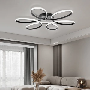 LAMPA DEKORACYJNA OKRĘGI 100W + PILOT CZARNA  DL-J05