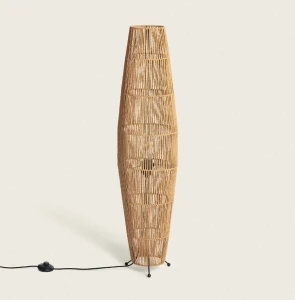 Lampa podłogowa Mahali E27 pleciony papier