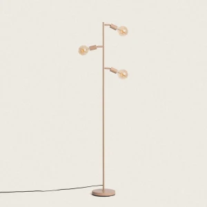 Lampa Podłogowa z Metalu 3-pkt Aratz karmelowy