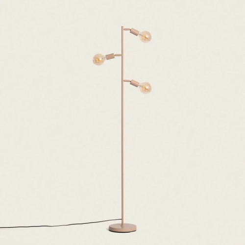 Lampa Podłogowa z Metalu 3-pkt Aratz karmelowy.jpg